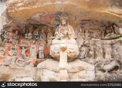 Ancient Hillside Stone Carving of Shakyamuni Buddha Repaying His Parents&rsquo; Kindness - Baodingshan, Dazu, China