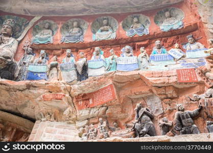 Ancient Hillside Stone Carving of Shakyamuni Buddha Repaying His Parents&rsquo; Kindness - Baodingshan, Dazu, China