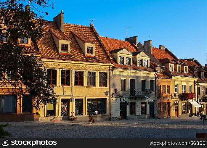 Ancient houses on the central square of the city is strictly in Sandomierz. Poland