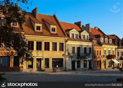 Ancient houses on the central square of the city is strictly in Sandomierz. Poland