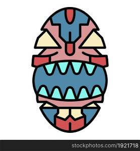 Ancient idol icon. Outline ancient idol vector icon color flat isolated on white. Ancient idol icon color outline vector