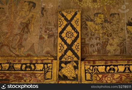 Ancient illustrative wall in Bali