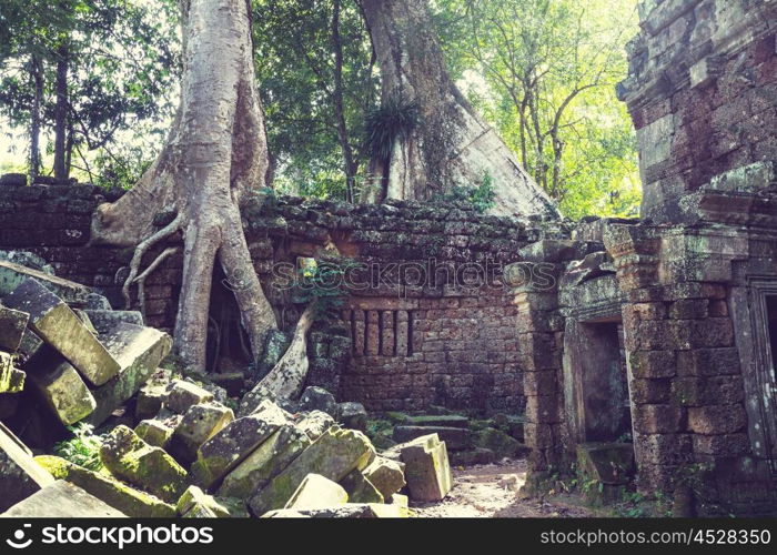 Ancient Khmer civilization ruins of Angkor near Siem Reap, Cambodia