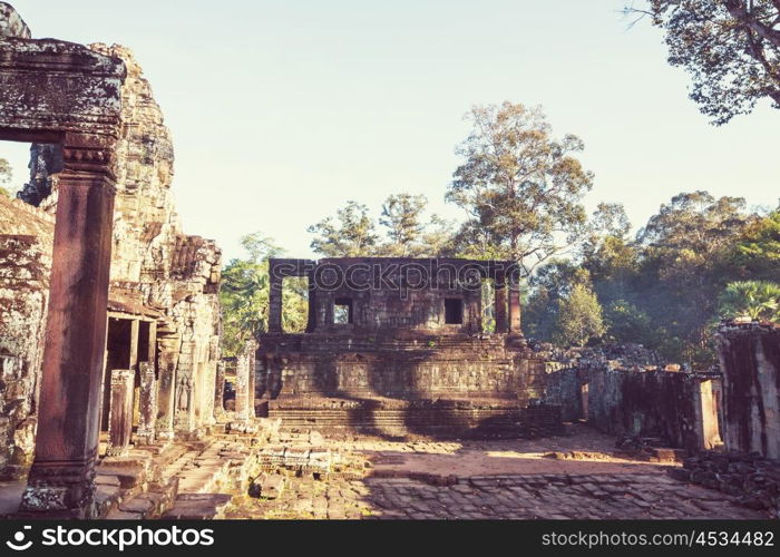 Ancient Khmer civilization ruins of Angkor near Siem Reap, Cambodia