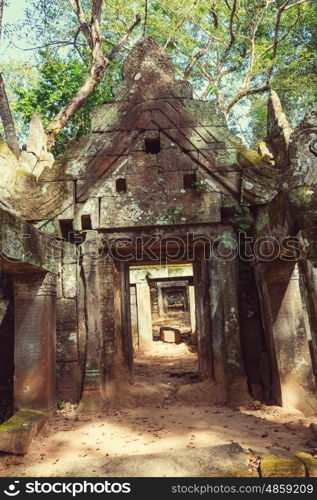 Ancient Khmer civilization ruins of Angkor near Siem Reap, Cambodia