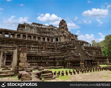 Ancient Khmer temple at the Baphuon Temple in Angkor Thom, Siem Reap, Cambodia.