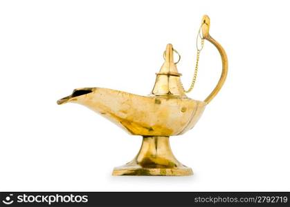 Ancient lamp isolated on the white