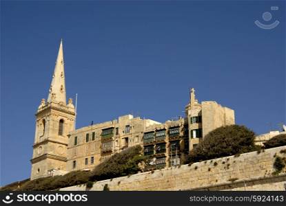ancient malta church in valleta old town
