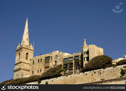 ancient malta church in valleta old town