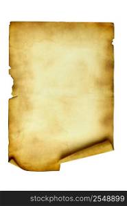 Ancient manuscript isolated over a white background