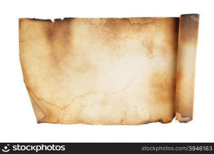 Ancient manuscript isolated over a white background