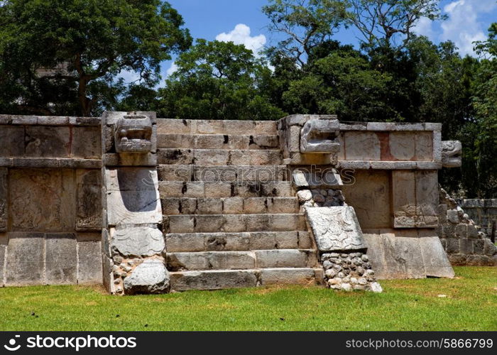 Ancient Mayan temple detail at Chichen Itza, Yucatan, Mexico