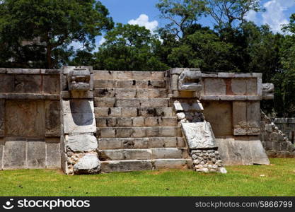 Ancient Mayan temple detail at Chichen Itza, Yucatan, Mexico