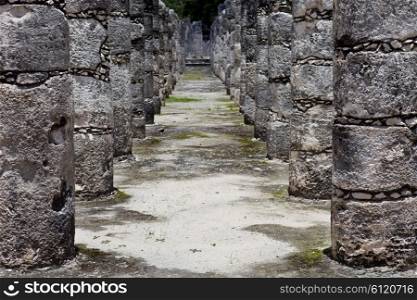 Ancient Mayan temple detail at Chichen Itza, Yucatan, Mexico