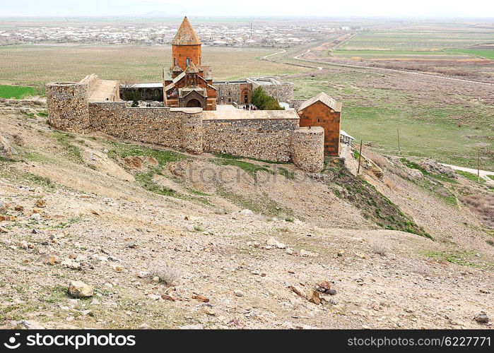 Ancient monastery Khor Virap in the mountains of Armenia. Was founded in years 642-1662.