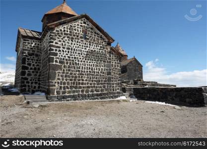 Ancient monastery Sevanavank on Lake Sevan, Armenia. Was founded in year 874.