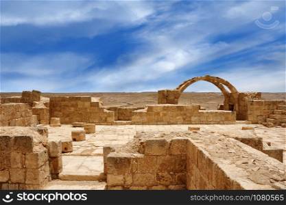 Ancient Nabatean City in Israel. Israel&rsquo;s Negev desert.