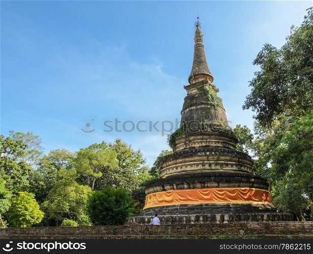 Ancient pagoda of Wat Umong temple in Chiang Mai, Thailand