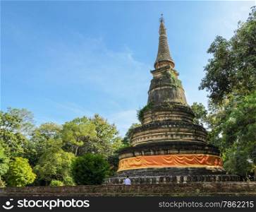 Ancient pagoda of Wat Umong temple in Chiang Mai, Thailand