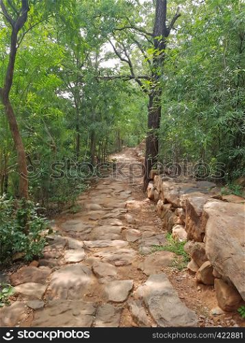 Ancient path going up to Skanda Ashram in Tiruvanamalai India