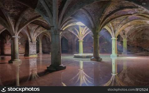 Ancient Portuguese underground cistern in the Mazagan. El Jadida city, Morocco.