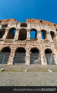 Ancient Rome ruines on bright summer day