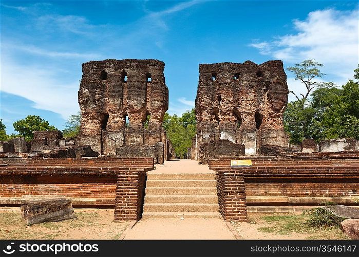 Ancient Royal Palace ruins. Pollonaruwa, Sri Lanka
