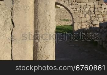 Ancient ruins at archaeological site City of Tauric Chersonese, Sevastopol, Crimea
