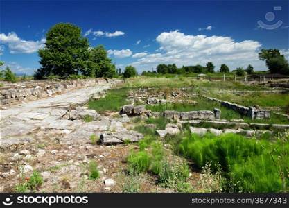 Ancient ruins in Dion, Greece.