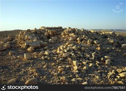 Ancient ruins in Judean desert, Israel