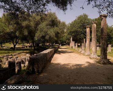Ancient ruins in Katakolon