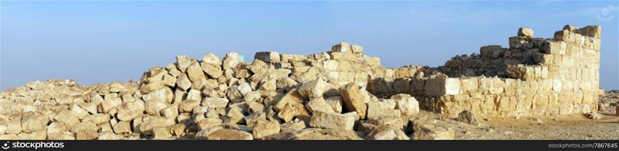 Ancient ruins in Negev desert in Israel