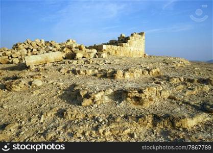 Ancient ruins in Negev desert, Israel