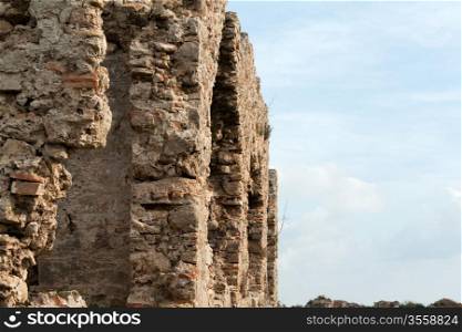 Ancient ruins in the town of Side, Turkey
