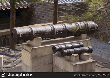 Ancient Rusted Chinese Cannons