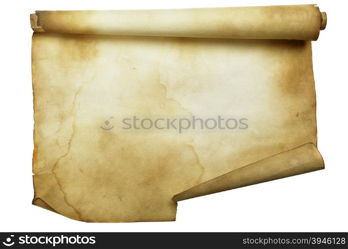 Ancient scroll isolated over a white background