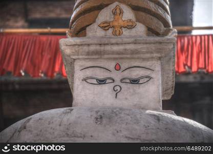 ancient statues of Nepal carved from stone and wood. statues of Nepal