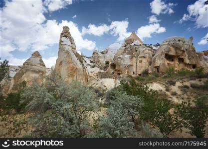 Ancient stone houses of Cappadocia, Turkey