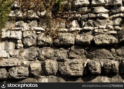 Ancient stone wall in Valladolid, Spain