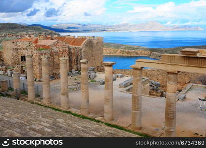 Ancient Temple on The Beach of The Greek Island of Rhodes