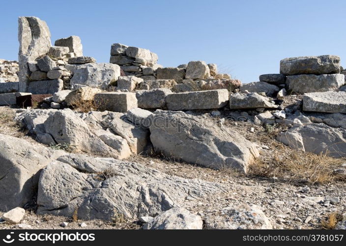 Ancient Thera on Santorini island in Greece.