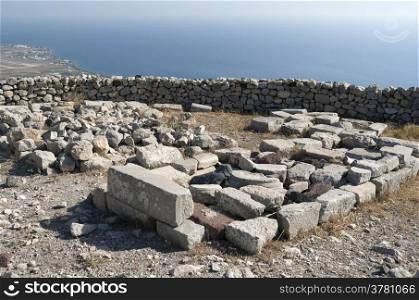 Ancient Thera on Santorini island in Greece.