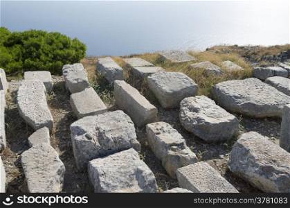 Ancient Thera on Santorini island in Greece.