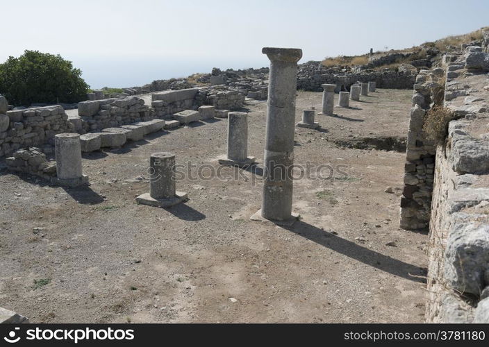 Ancient Thera on Santorini island in Greece.