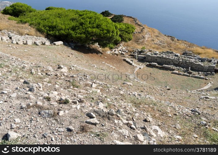 Ancient Thera on Santorini island in Greece.