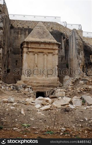 Ancient tomb near the city wall of Jerusalem, Israel