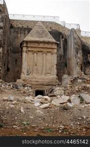 Ancient tomb near the city wall of Jerusalem, Israel