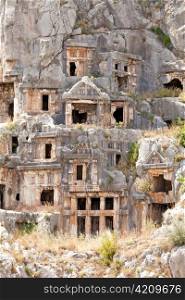 Ancient tombs of lycian saints in old town Myra