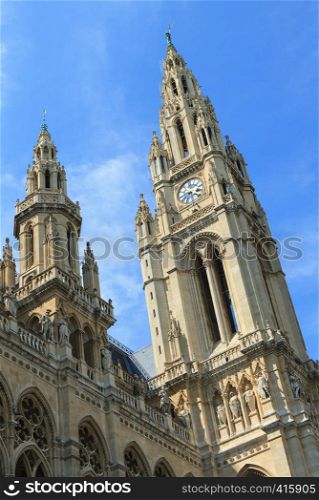 Ancient towers of the Vienna City Hall in Austria