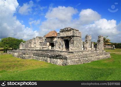 Ancient Tulum Mayan ruins Mexico Quintana Roo blue sky